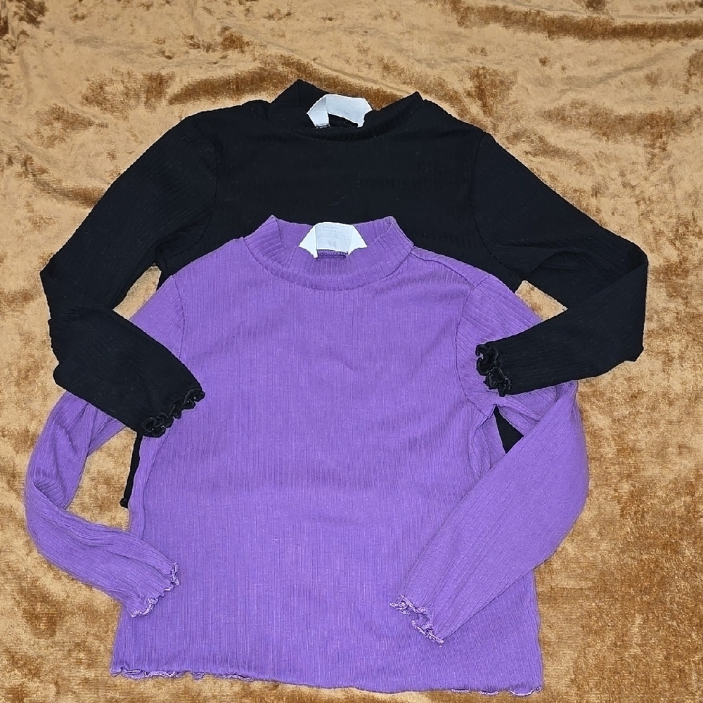 H&M Black and Purple Long Sleeve Tops 3/4T